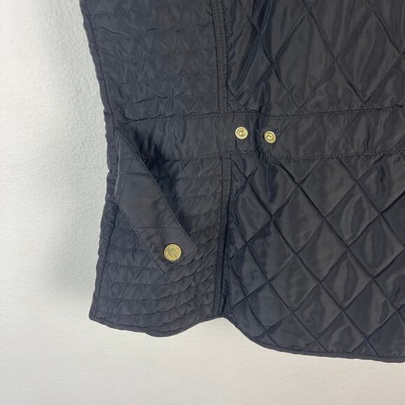 Lilly Pulitzer Quilted Black Getaway Vest Hot Spot Print Lining Women's Medium - Picture 11 of 13